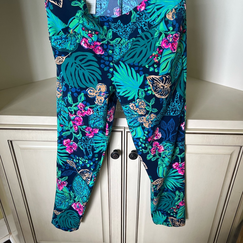 Lilly Pulitzer Tropical Floral Leggings Navy